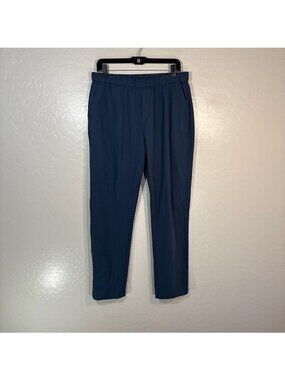 Tracksmith Track Pants Mens XL Blue Woven Elastic Waist Zip Pocket Running